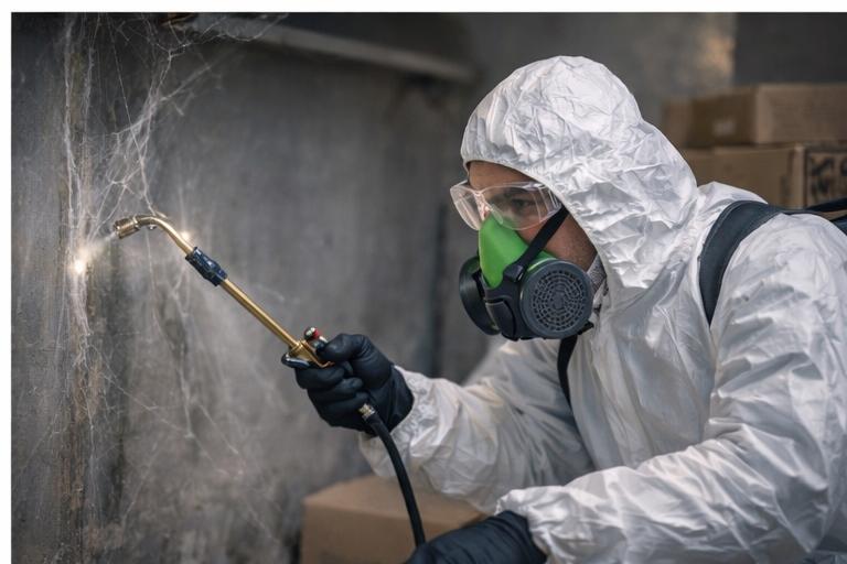 Controle de aranhas em cantos com presença de teias