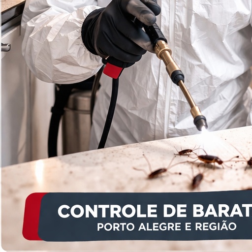 Aplicação técnica para controle de baratas em Porto Alegre